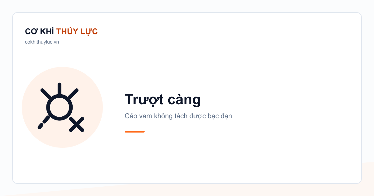 Ảnh bìa bài viết: biểu tượng cảo vam ba càng ôm một vòng bạc đạn, một càng bị trượt ra ngoài kèm mũi tên, chữ “Trượt càng — Không tách được bạc đạn”