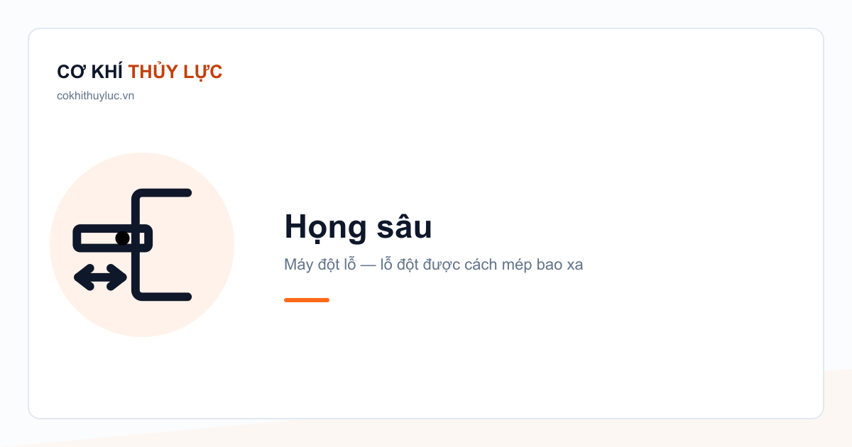 Họng sâu máy đột lỗ — khoảng cách từ mép tấm tới tâm lỗ đột