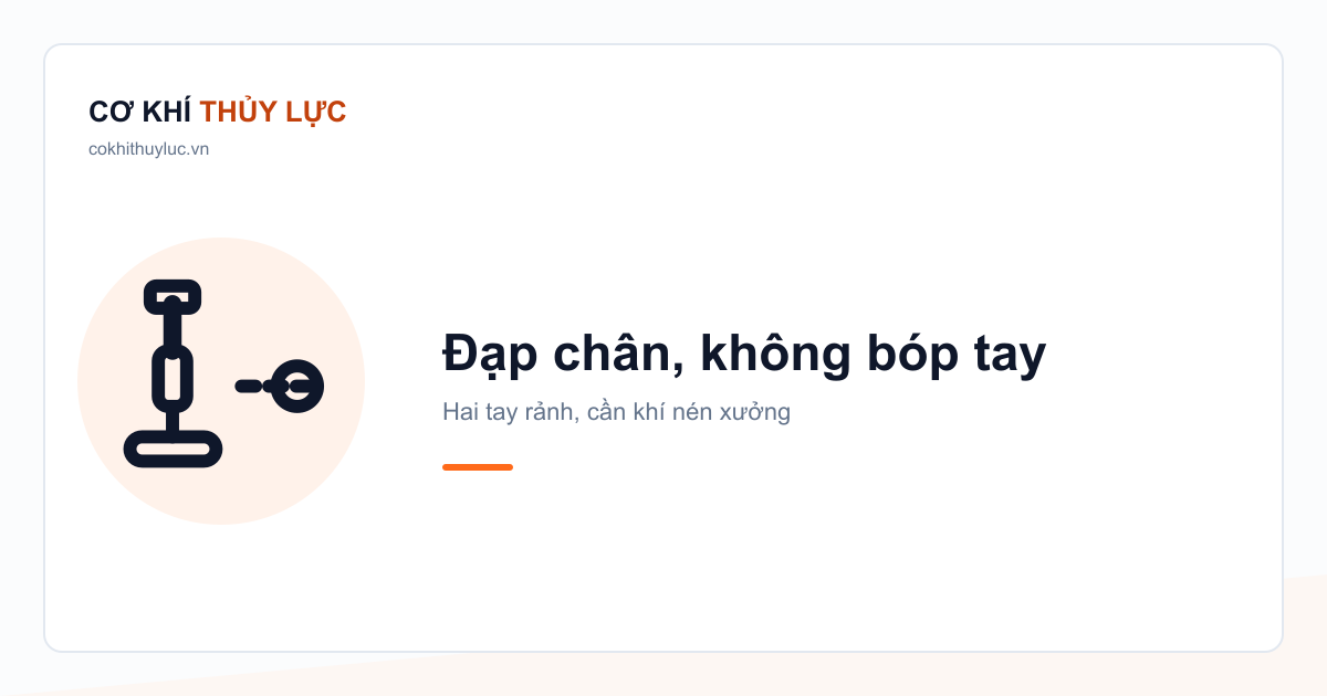 Máy dập cos khí nén vận hành bằng bàn đạp chân, hai tay rảnh để định vị cos