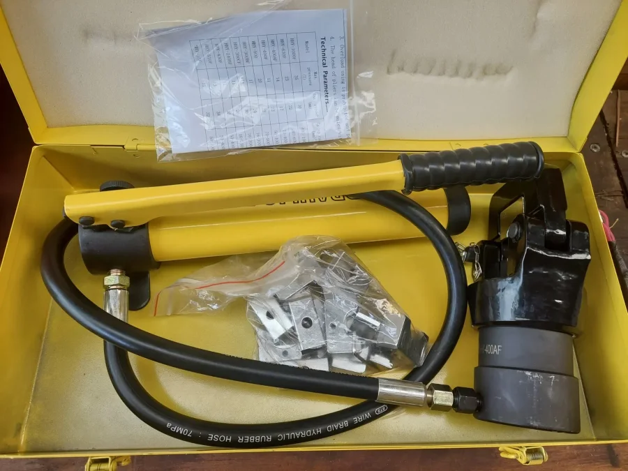 Đầu ép cos thủy lực TLP HHY-400AF (14 tấn, hàm mở chốt)